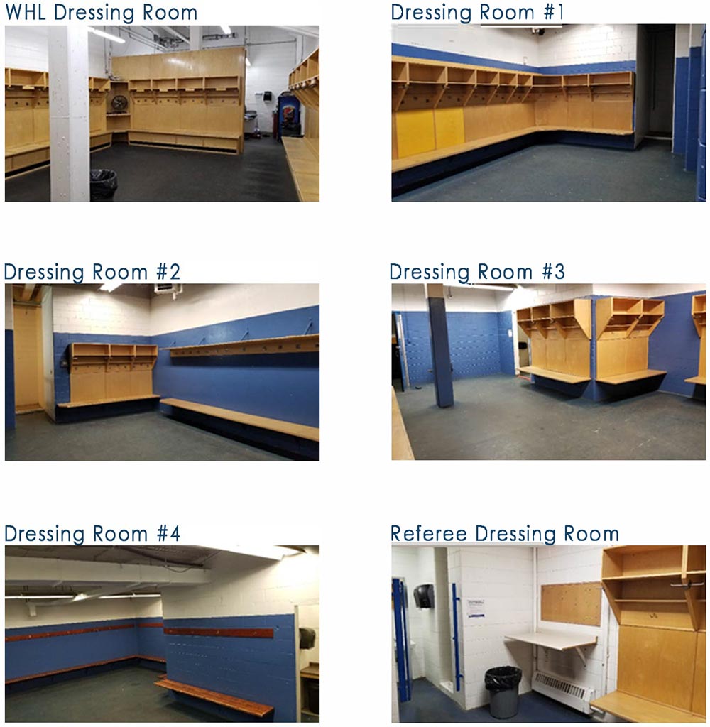 Dressing rooms at Westoba Place at the Keystone Centre, Brandon, Manitoba